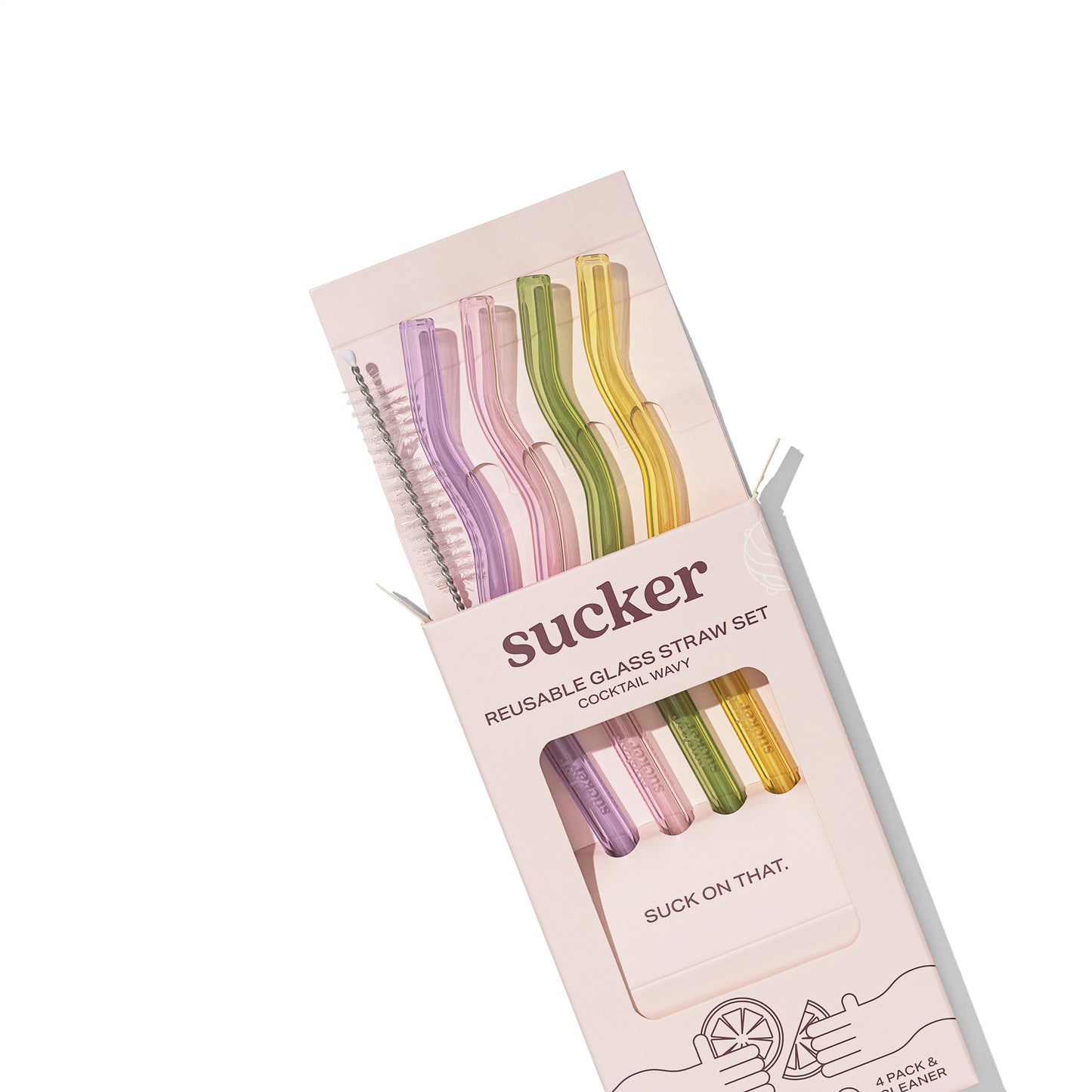 Cocktail Wavy Glass Straws