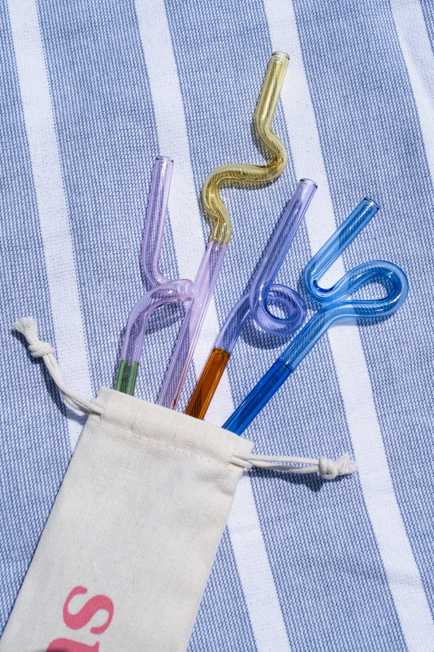 Curly Reusable Glass Straws