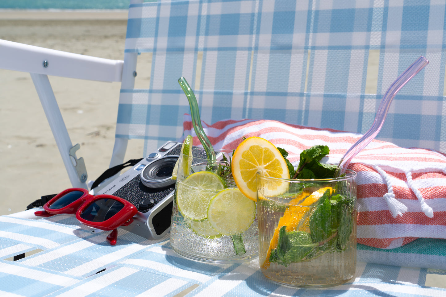 Wavy Reusable Glass Straws