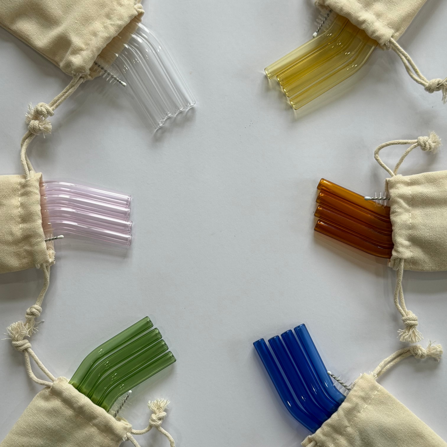 Travel Glass Drinking Straw Set