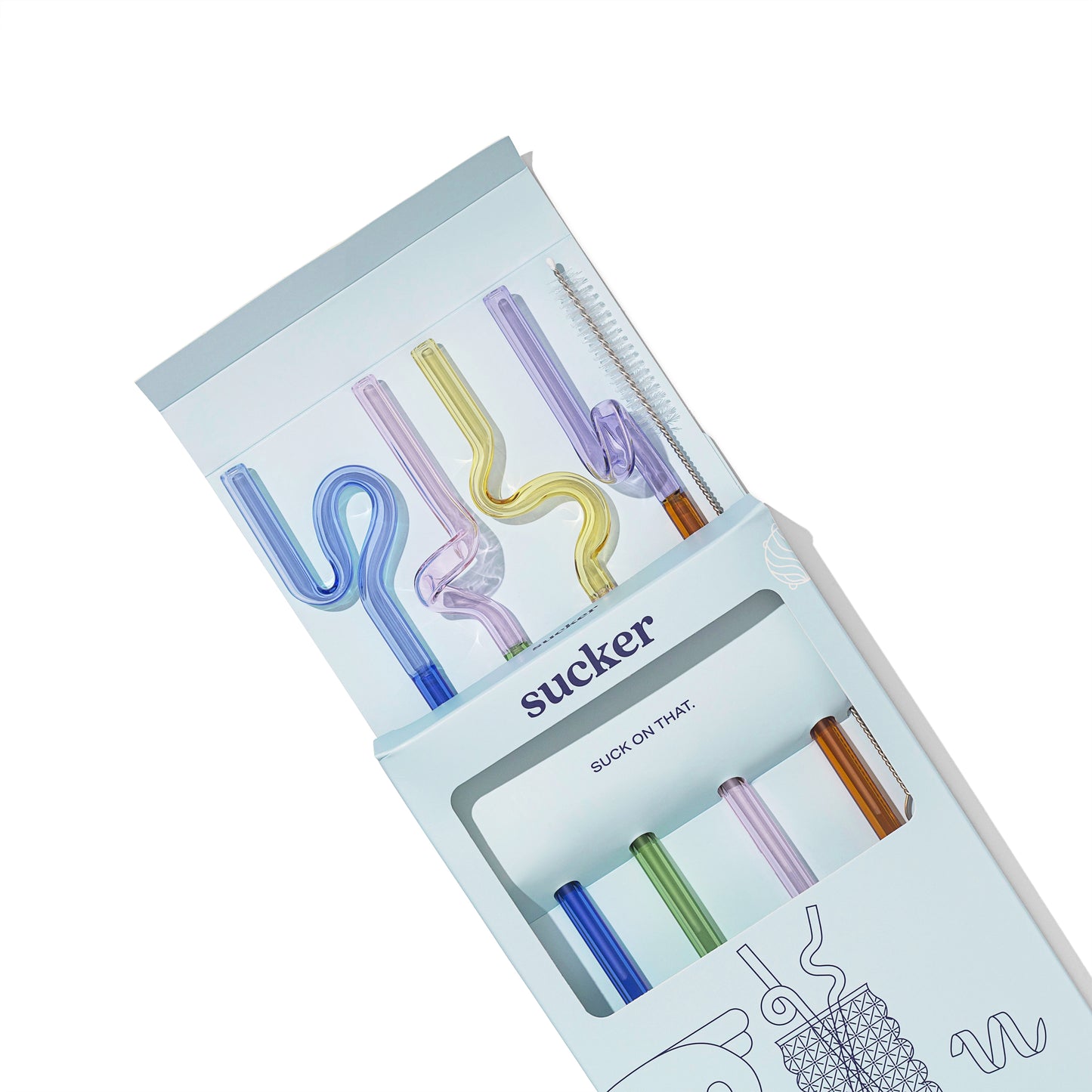 Curly Reusable Glass Straws